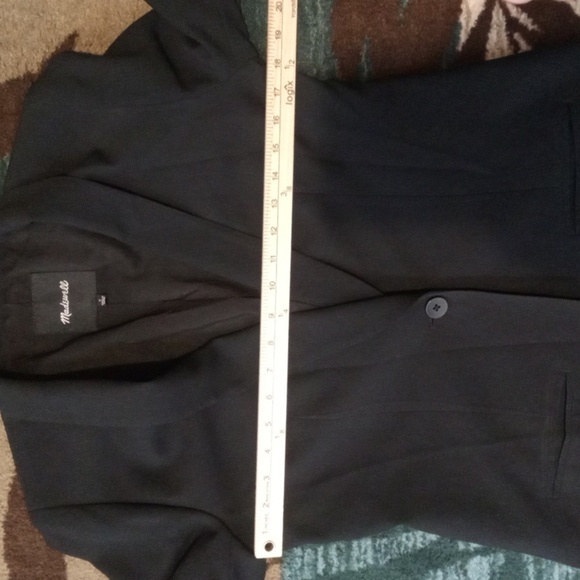 Madewell Trevi Drapey Blazer One Button True Black Womens Size 4 - Picture 9 of 13